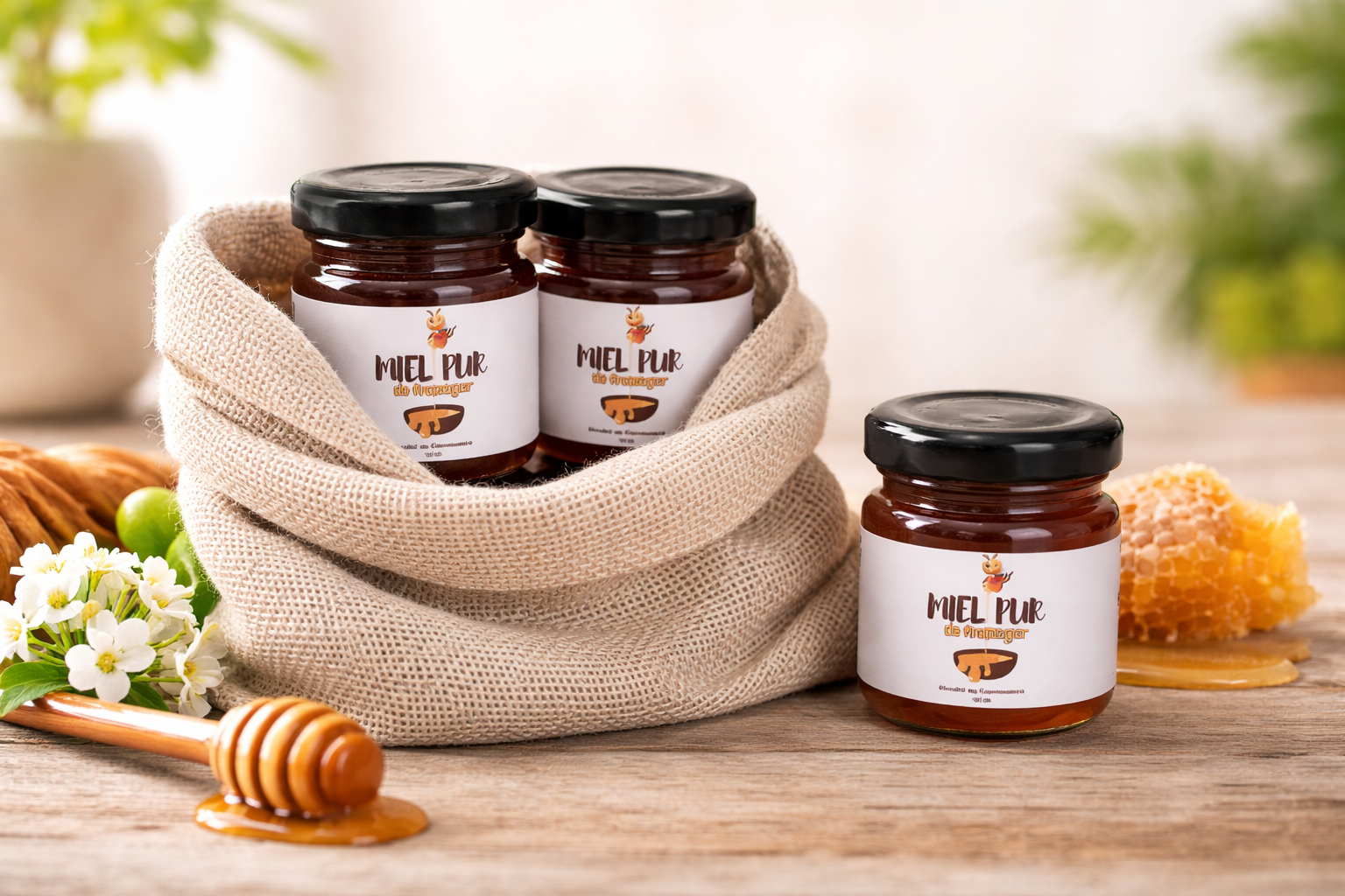 Lot de 10 pots 50 ml - Miel pur de fromager